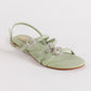 Sage Green Crystal Strap Flats