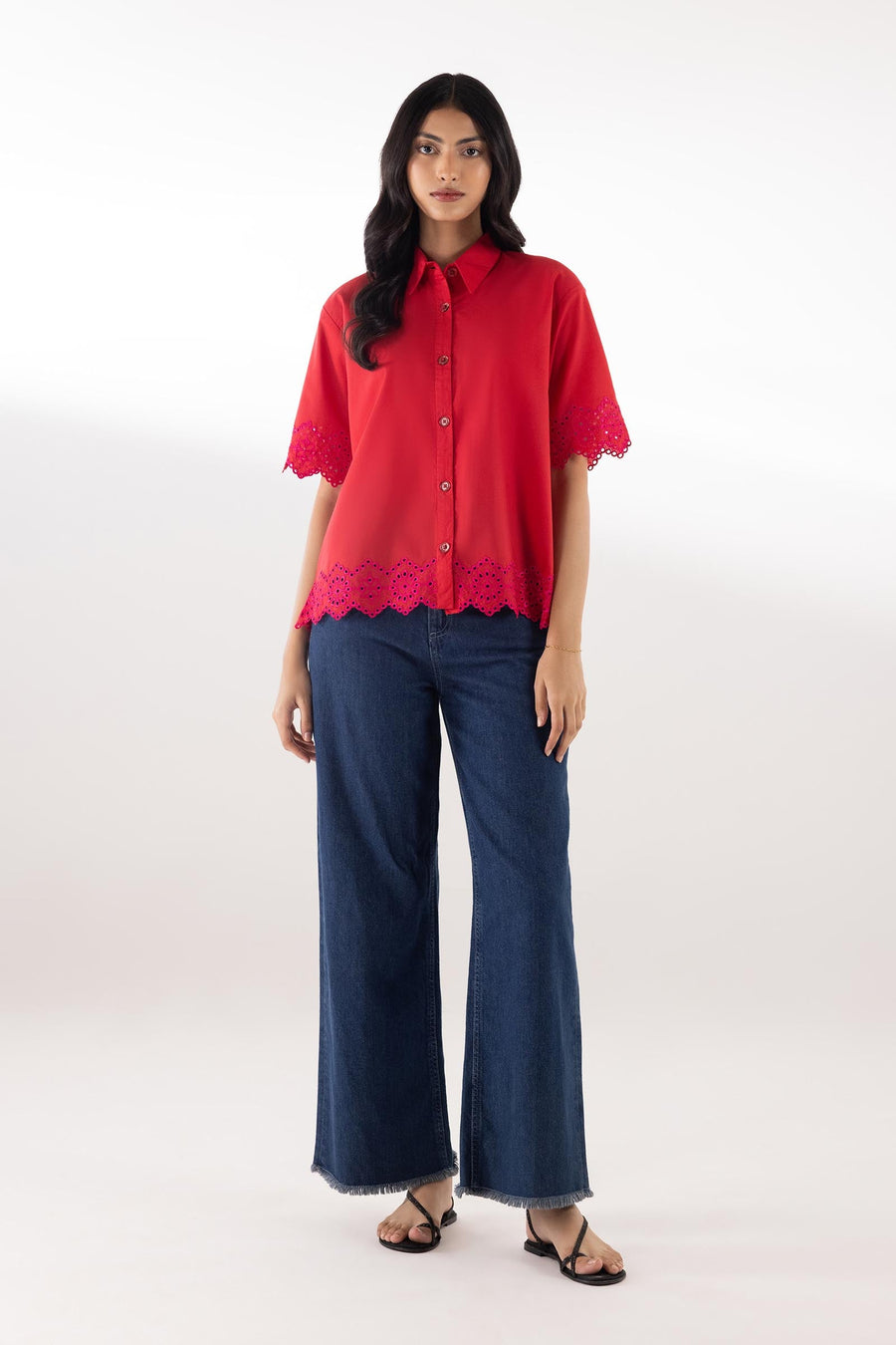 Embroidered Slub Shirt