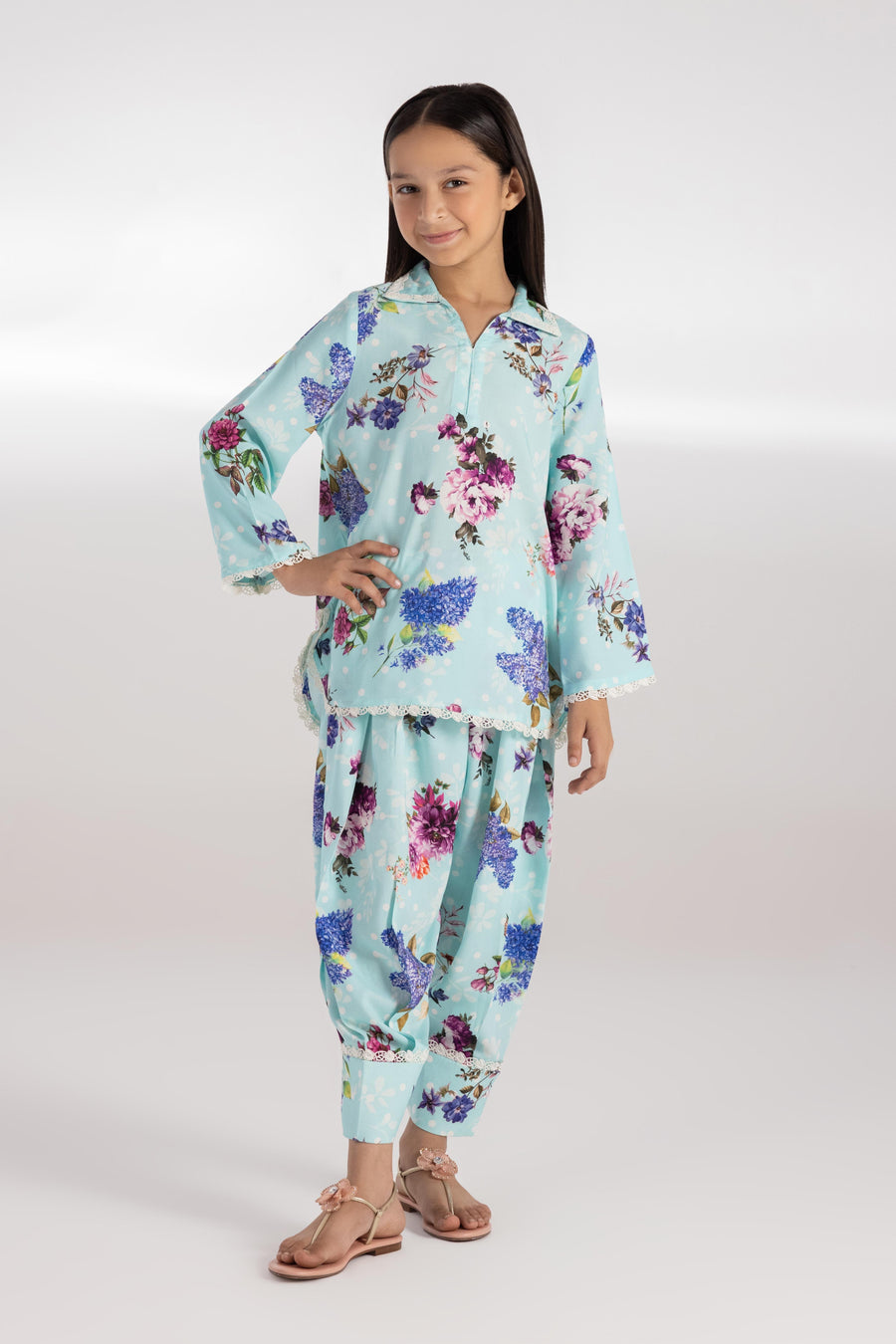 Stitched KIds Linen Shirt + Shalwar