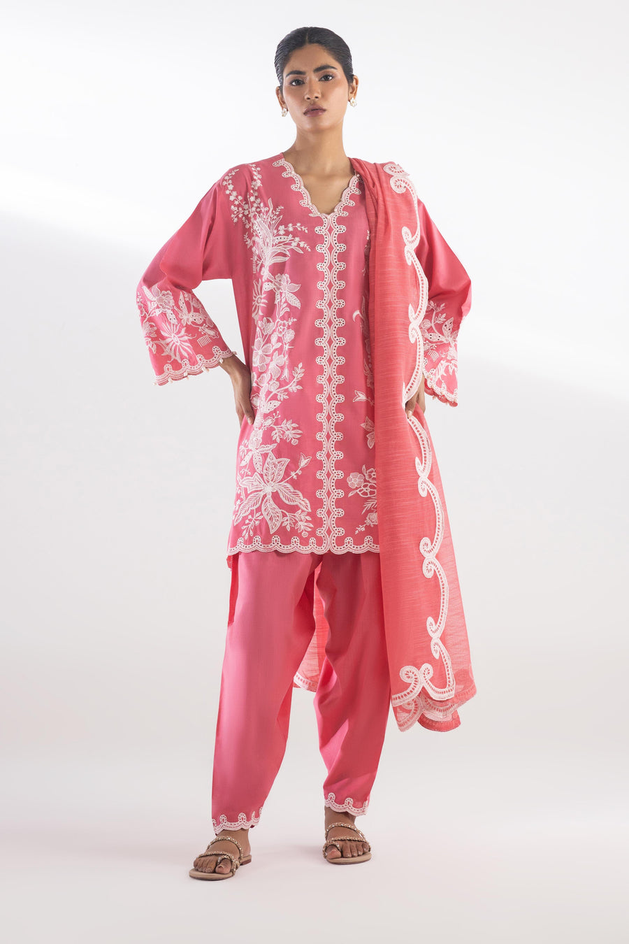 Stitched Embroidered Shirt + Bottom