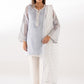 Stitched Embroidered Cotton Net Shirt + Dupatta