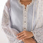 Stitched Embroidered Cotton Net Shirt + Dupatta