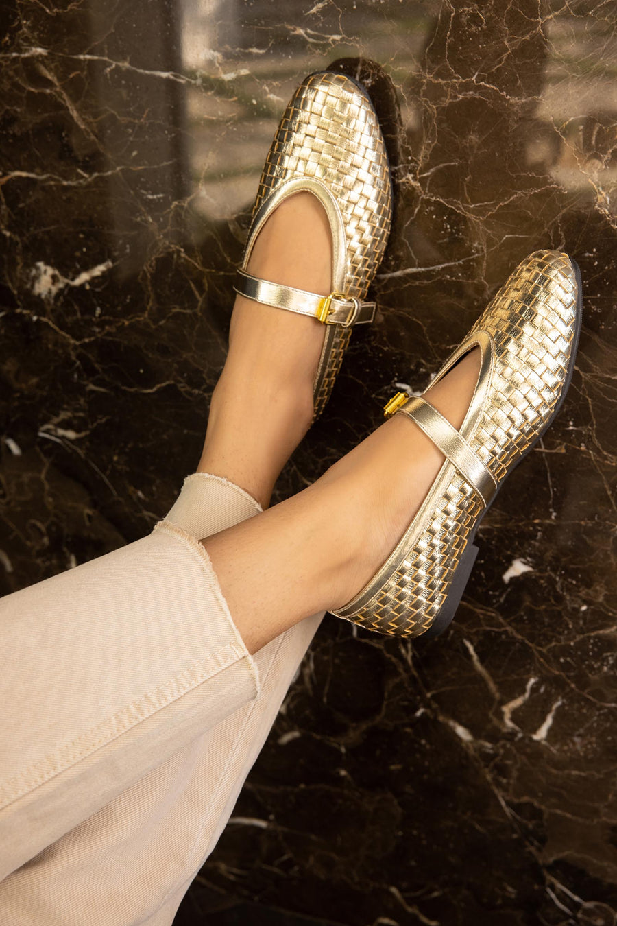 Gold Textured Mule