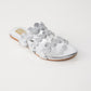 Silver Wavy Slide Sandals
