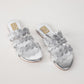 Silver Wavy Slide Sandals