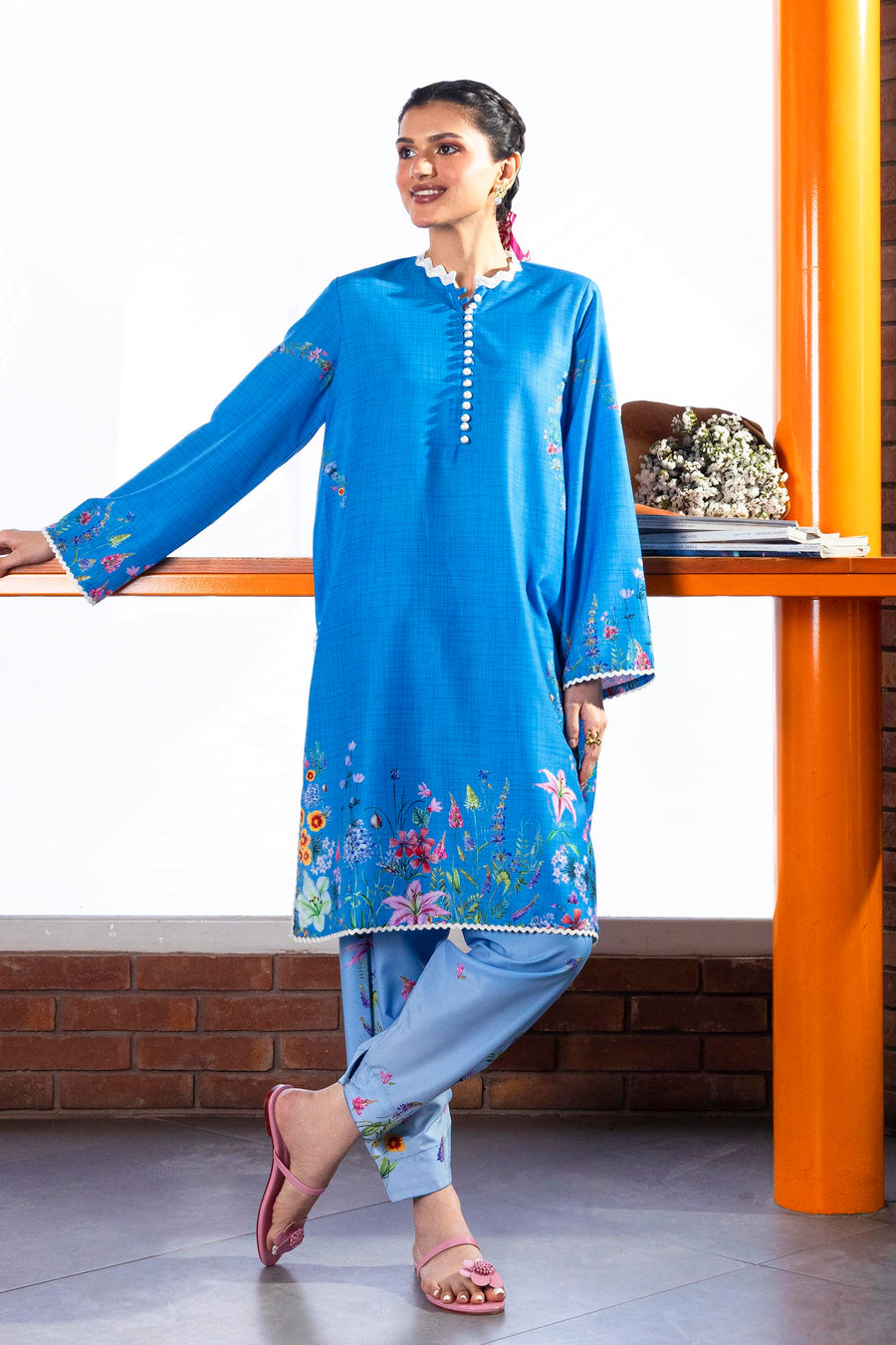 Stitched Printed Viscose Shirt+ Shalwar