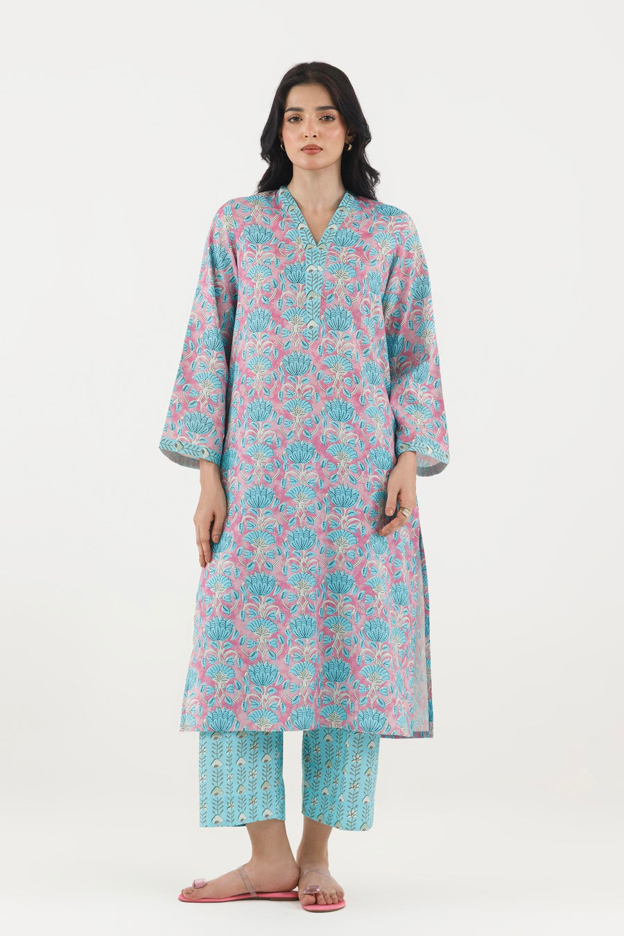 Stitched Printed Fancy Dobby Shirt+ Culotte