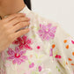 Stitched Embroidered Raw Silk Shirt+ Culotte