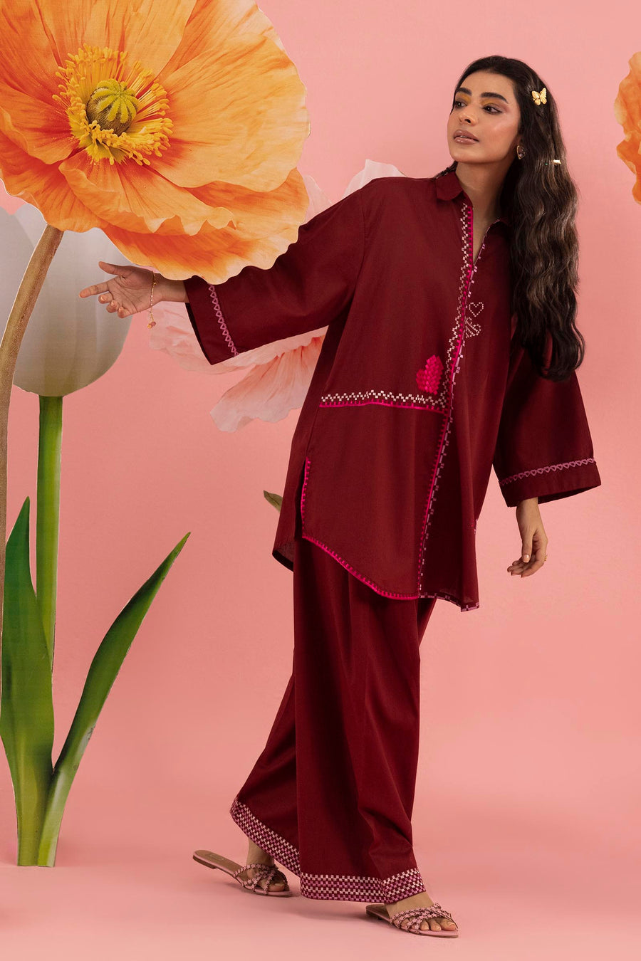 Stitched Embroidered Lawn Shirt+ Shalwar