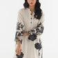 Stitched Embroidered Leno Kara Shirt+ Culotte