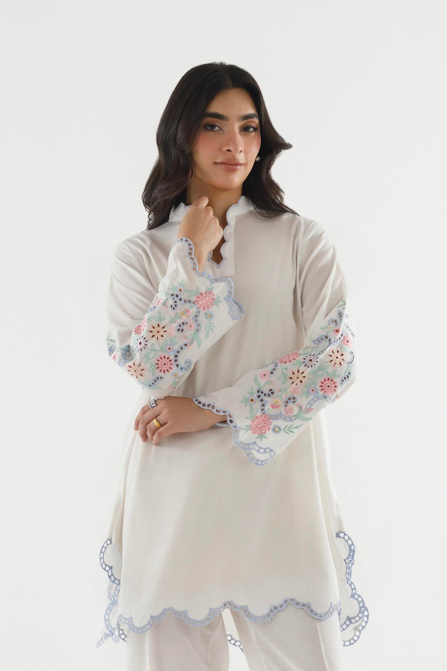 Stitched Embroidered Lawn Shirt+ Culotte