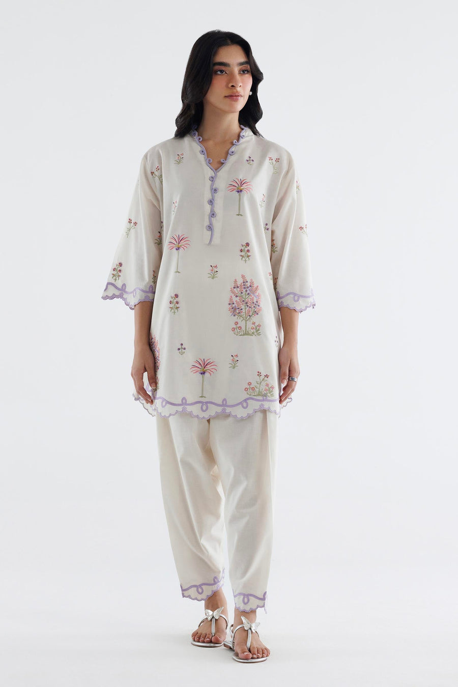 Stitched Embroidered Lawn Shirt+ Shalwar