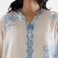 Stitched Embroidered Slub Lawn Shirt+ Culotte
