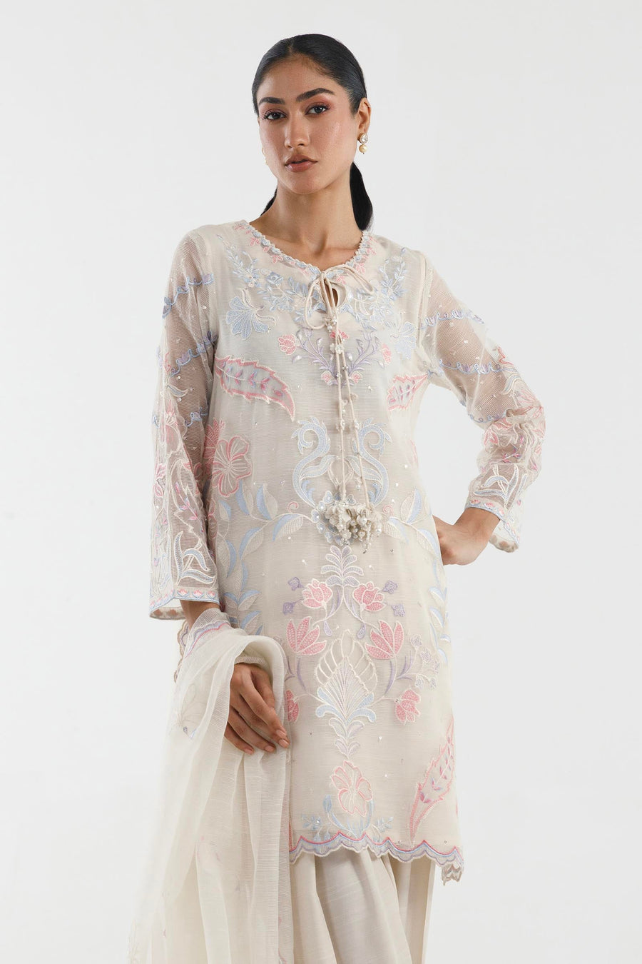 Stitched Embroidered Slub Suit