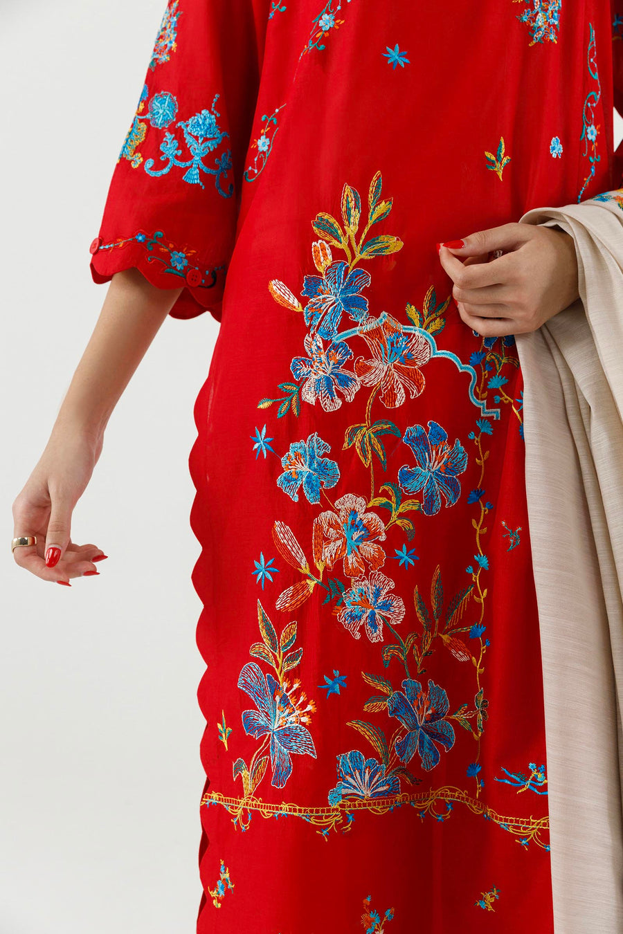 Stitched Embroidered Muzlin Lawn Suit