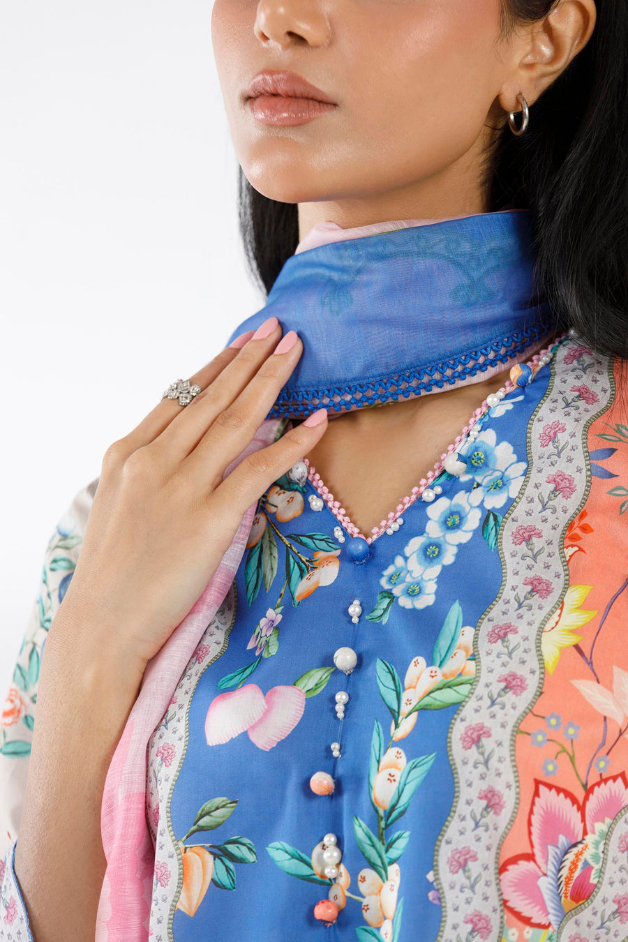 Stitched Printed Muzlin Suit