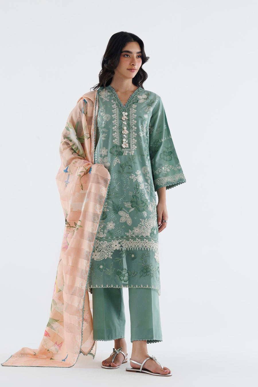 Stitched Embroidered Cambric Suit