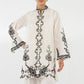 Stitched Embroidered Stripe Zuri Shirt+ Culotte