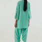 Stitched Emboidered Raw Silk Shirt+ Shalwar