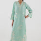 Stitched Embroidered Raw Silk Shirt+ Culotte