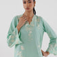 Stitched Embroidered Raw Silk Shirt+ Culotte
