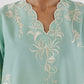 Stitched Embroidered Raw Silk Shirt+ Culotte