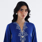 Stitched Embroidered Raw Silk Shirt+ Culotte