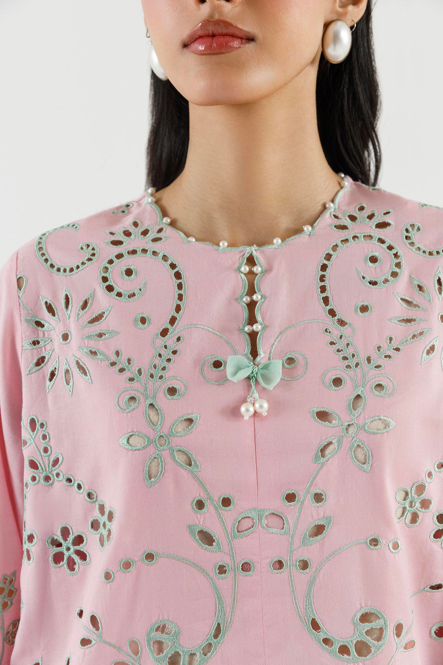 Stitched Embroidered Lawn Shirt+ Culotte