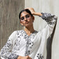 Stitched Embroidered Khaadi Silk Shirt+ Culotte