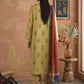 Stitched Printed Satin Suit