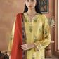 Stitched Printed Satin Suit