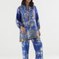 Stitched Printed Satin Shirt+ Culotte