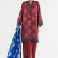 Stitched Printed Satin Suit