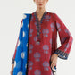 Stitched Printed Satin Suit