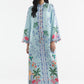 Stitched Printed Satin Kaftan