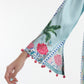 Stitched Printed Satin Kaftan