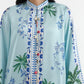 Stitched Printed Satin Kaftan