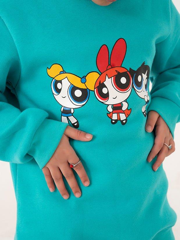 GIRLS SEA GREEN SWEATSHIRT
