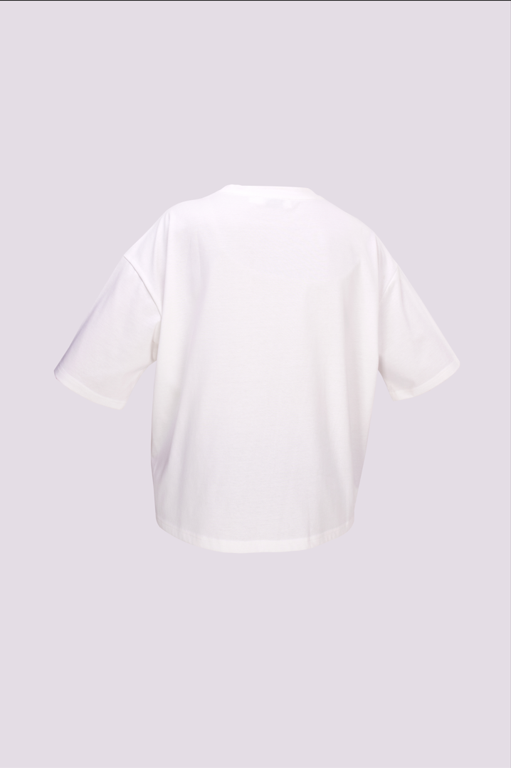 SYNCC BY J. - WHITE ASYMMETRICAL T-SHIRT