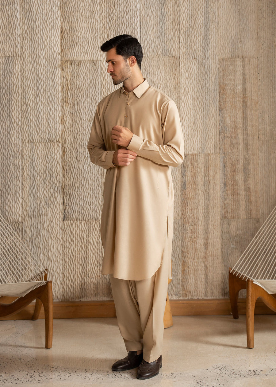 Skin French Collar Kameez Shalwar - Men