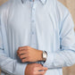 Sky Blue French Collar Kameez Shalwar - Men