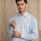 Sky Blue French Collar Kameez Shalwar - Men