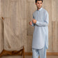 Sky Blue French Collar Kameez Shalwar - Men