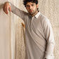 Steal Grey French Collar Kameez Shalwar - Men