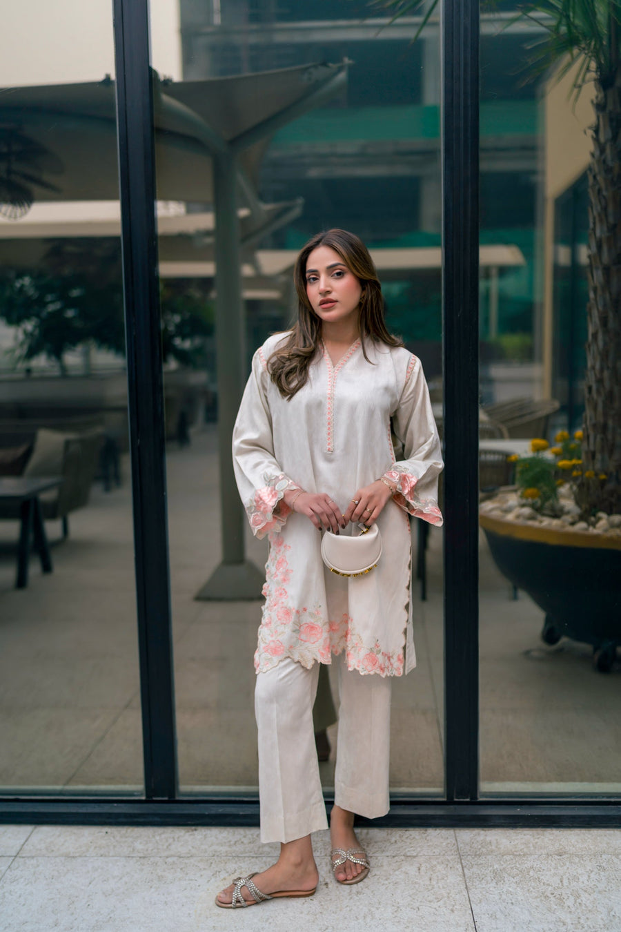 02 Piece Ready to wear Embroidered Shirt & Trouser