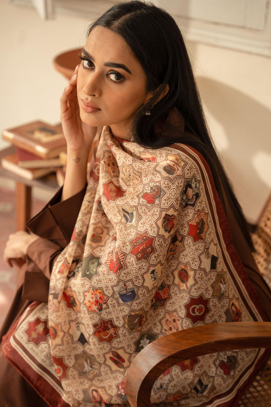 Zeenat Scarf - Antique Maroon
