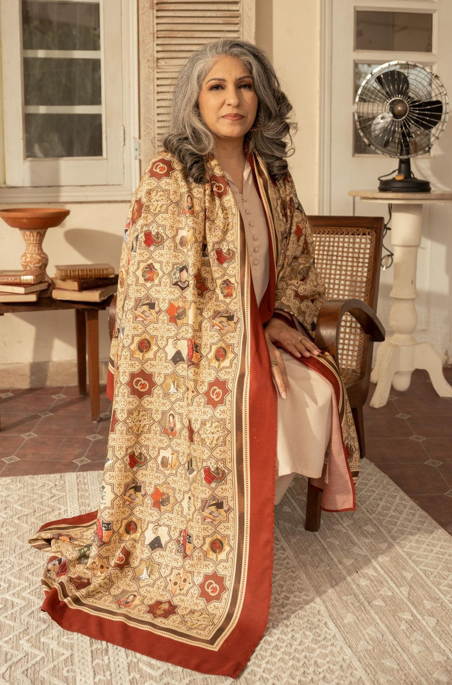Zeenat Odhni - Antique Maroon