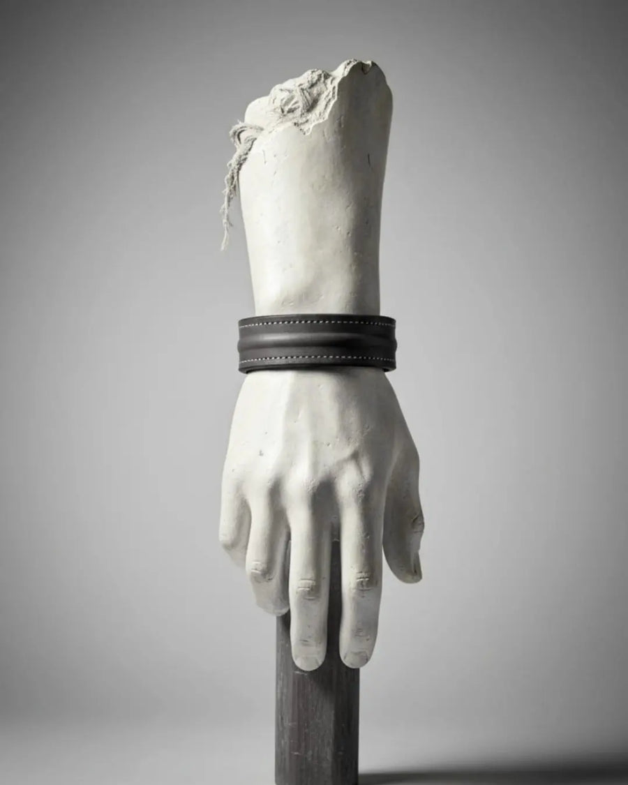 The Grit - Taupe Gray - Kara Style Leather Bracelet / Leather Cuff