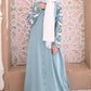 Tropical Blue Embroidered Abaya