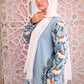 Tropical Blue Embroidered Abaya
